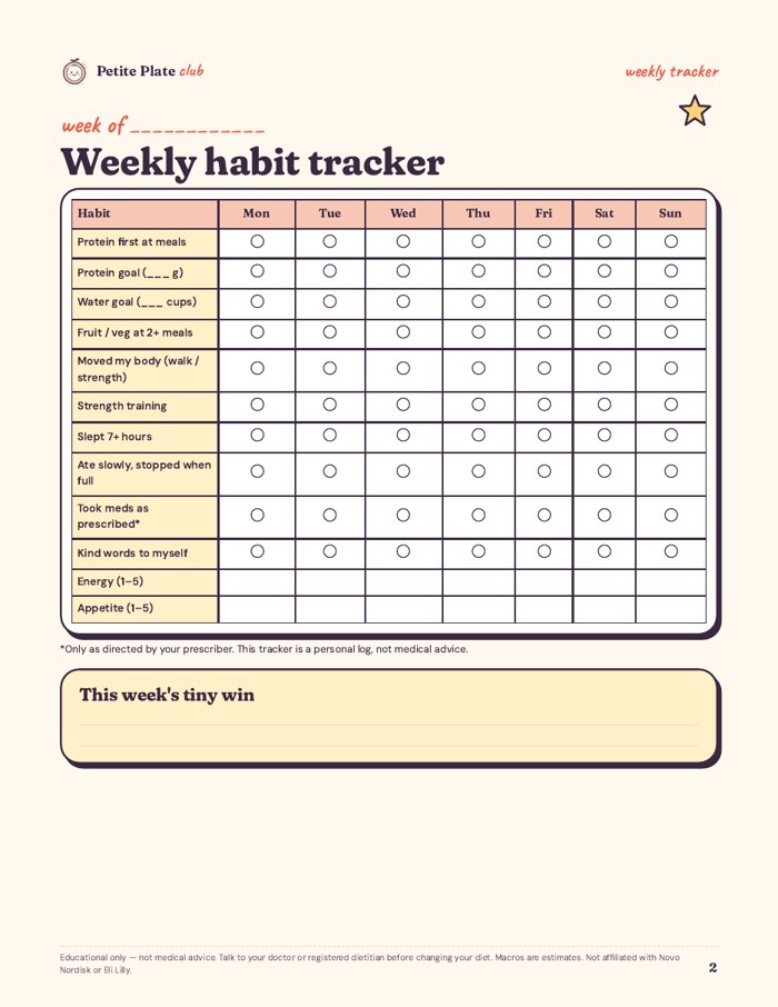 Habit tracker page